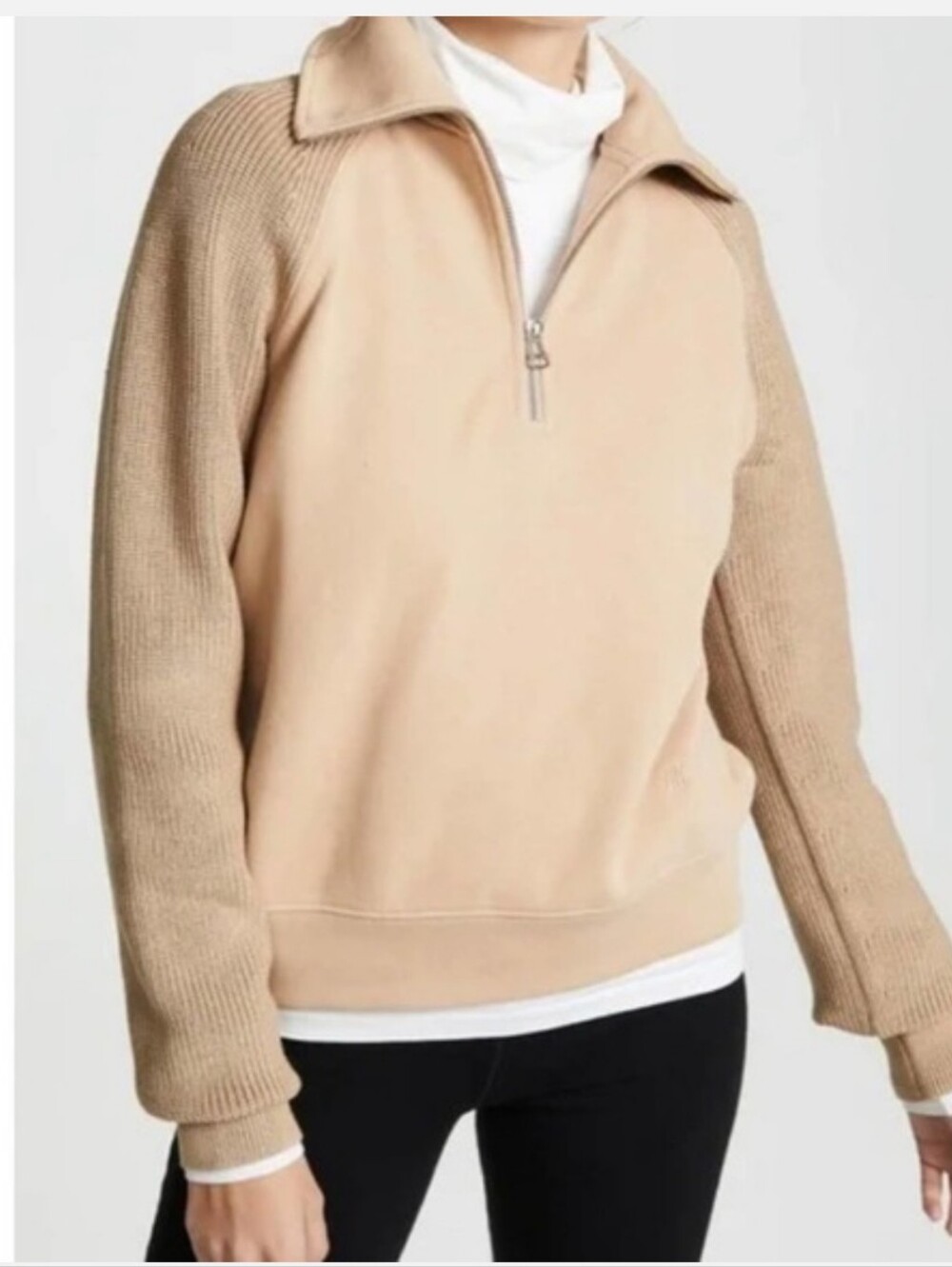 Helmut Lang Half-zip Tan Sweatshirt Size XS